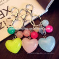 latest cheap multi color heart shape custom acrylic keychain